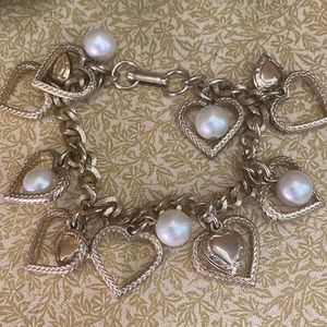 Vintage Heart Charm Bracelet